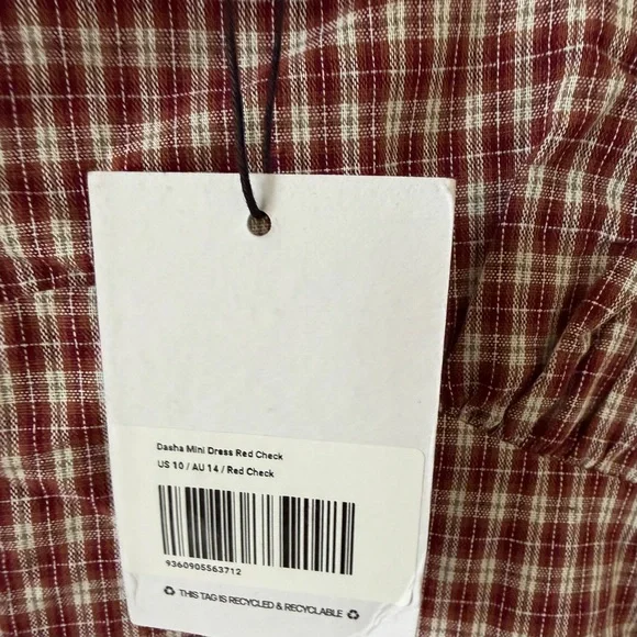 NWT Princess Polly Dasha Mini Dress in Red Check - 10 - Picture 7 of 9